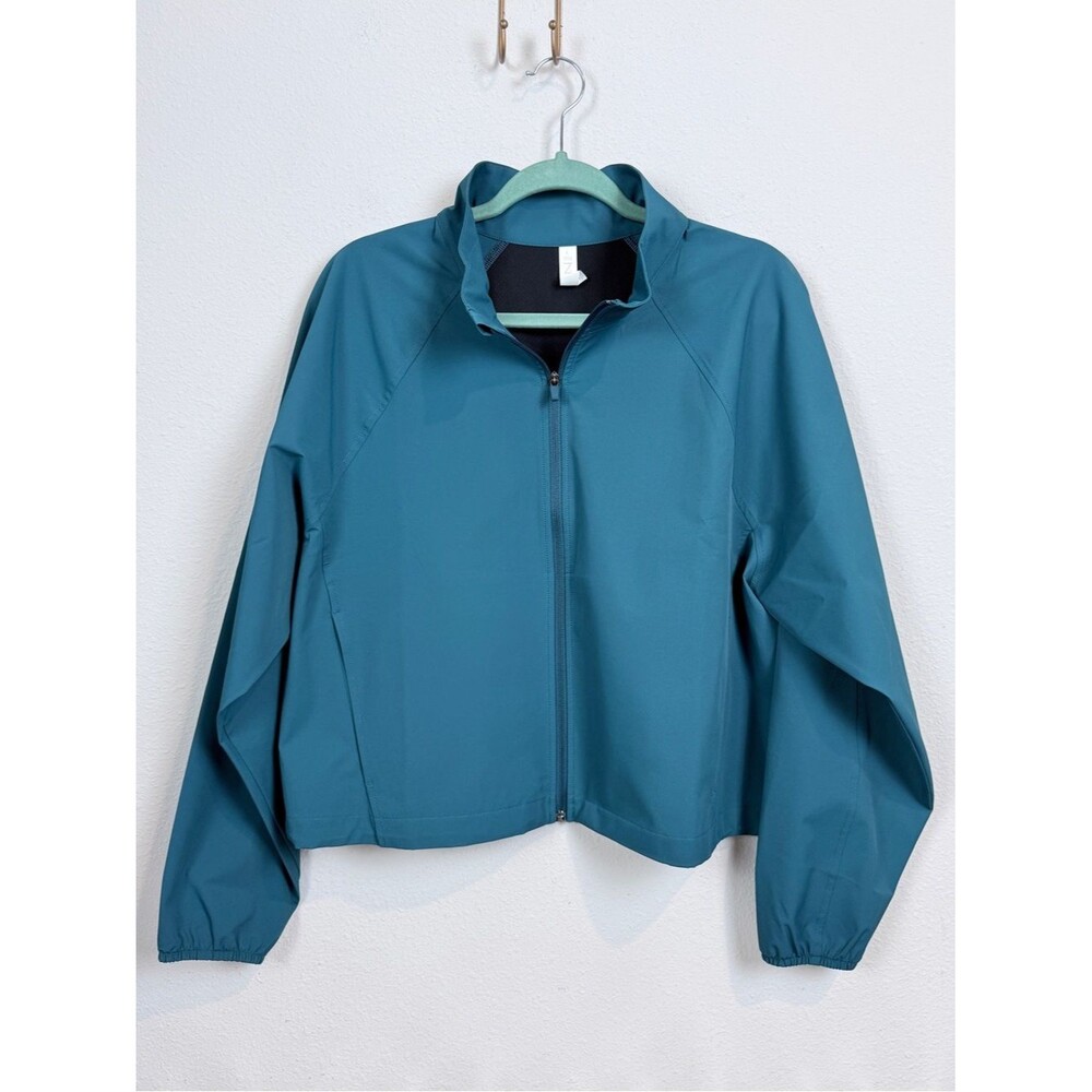 Z by Zella Straightaway Teal Seagate Cropped Jacket L